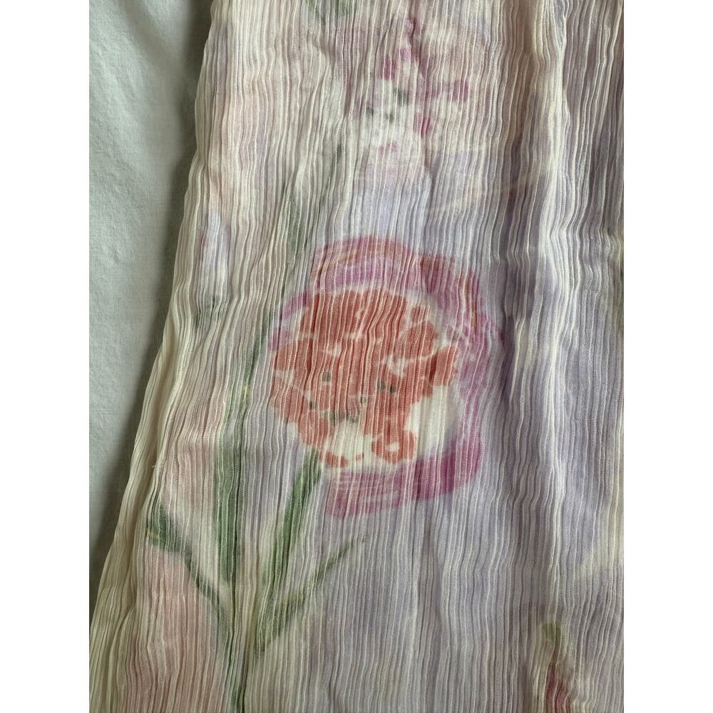 Anthropologie HD in Paris Dipped Chroma Swing Dress Size 2 Floral Gauzy Keyhole - Picture 3 of 11
